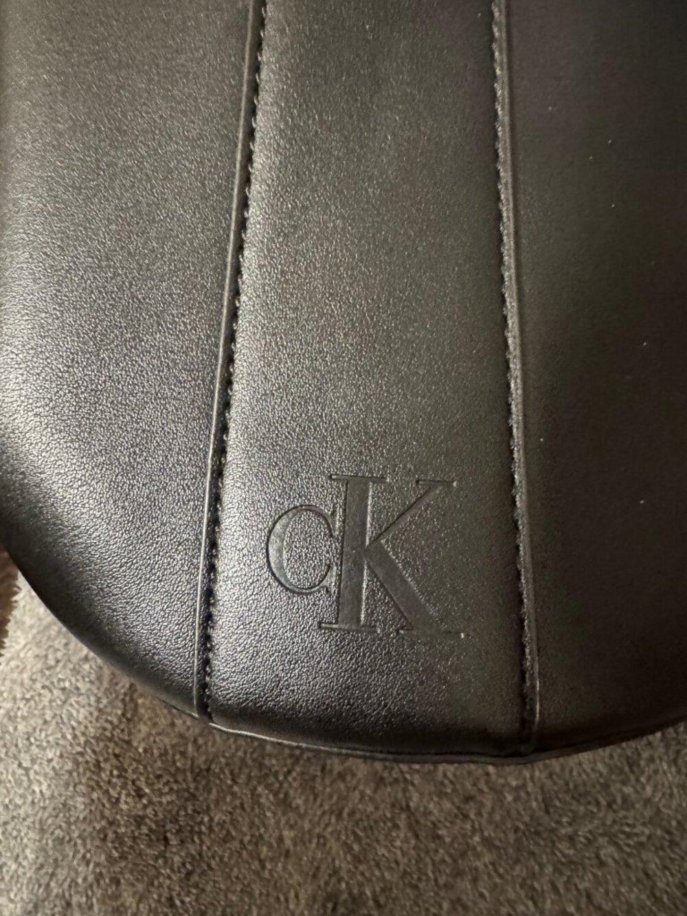 Calvin Klein Black Faux Leather Bucket Bag Silver Hardware CK - Picture 2 of 6